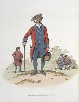 Chelsea Pensioner, from 'Costume of Great Britain', published by William Miller, 1805 (colour litho) a William Henry Pyne