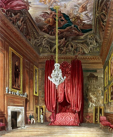 Queen Mary''s State Bed Chamber, Hampton Court from Pyne''s ''Royal Residences'' a William Henry Pyne