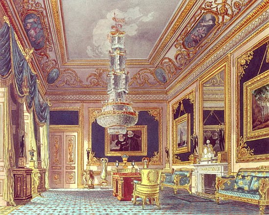 The Blue Velvet Room, Carlton House from Pyne''s ''Royal Residences'' a William Henry Pyne