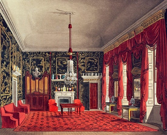 The Queen''s Breakfast Room, Buckingham House; engraved by Daniel Havell (1785-1826) from ''The Hist a William Henry Pyne