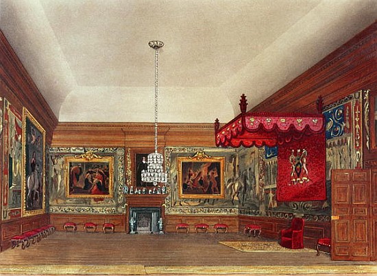 The Throne Room, Hampton Court from Pyne''s ''Royal Residences'' a William Henry Pyne