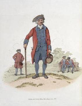 Chelsea Pensioner, from 'Costume of Great Britain', published by William Miller, 1805 (colour litho)
