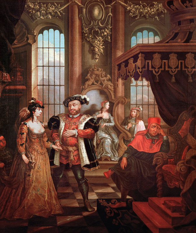 Henry VIII (1491-1547) introducing Anne Boleyn at court a William Hogarth