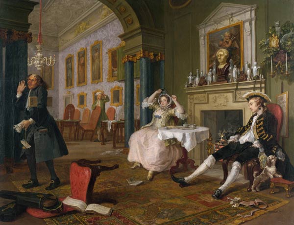 Marriage à-la-mode. 2. The Tête à Tête a William Hogarth