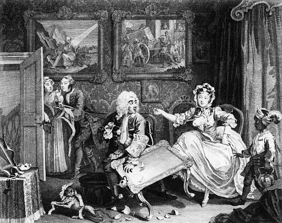 A Harlot''s Progress, plate II, Quarrels with her Jew Protector a William Hogarth