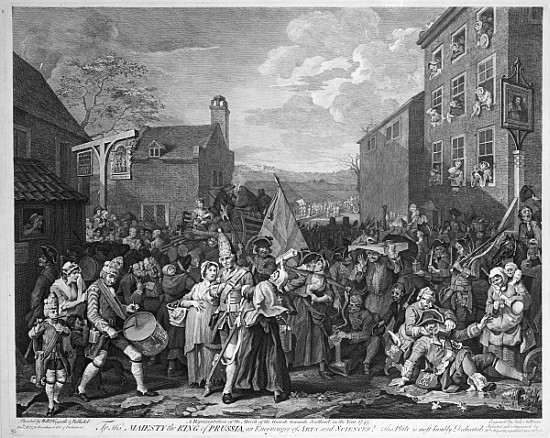 A Representation of the March of the Guards towards Scotland in the Year 1745, published 1750 a William Hogarth