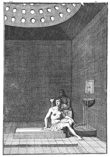 A Turkish Bath, illustration from Aubry de la Mottraye''s ''Travels through Europe, Asia and into pa a William Hogarth