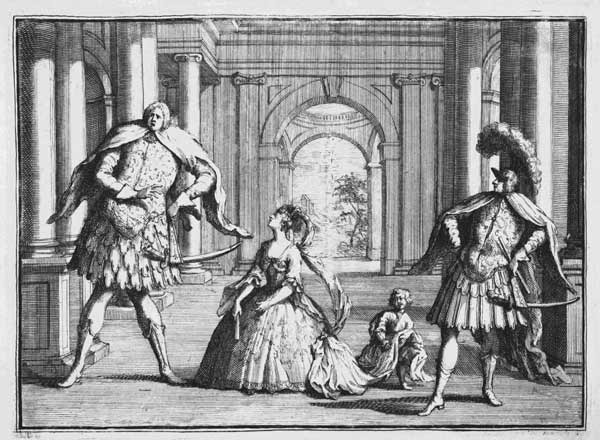 Farinelli, Cuzzoni and Senesino in Handel''s ''Flavio'', c.1728 a William Hogarth