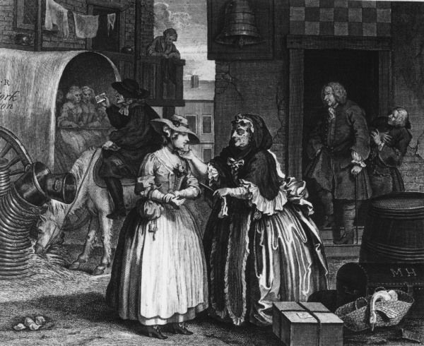 Hogarth / A Harlot s Progress / Arrival a William Hogarth