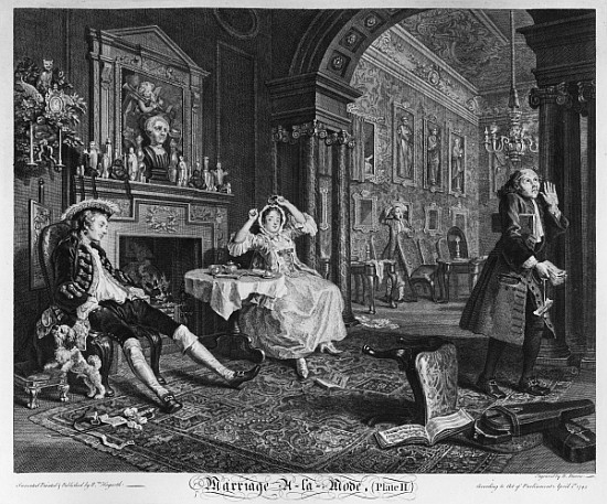 Marriage a la Mode, Plate II, The Tete a Tete a William Hogarth