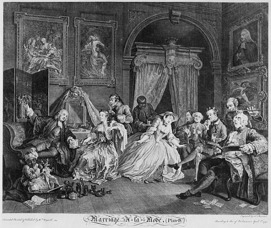 Marriage a la Mode, Plate IV, The Toilette a William Hogarth