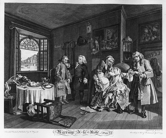 Marriage a la Mode, Plate VI, The Lady''s Death a William Hogarth