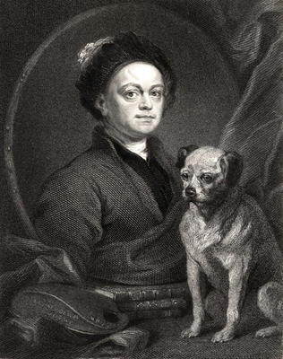 Self Portrait, from 'Gallery of Portraits', published in 1833 (engraving) a William Hogarth