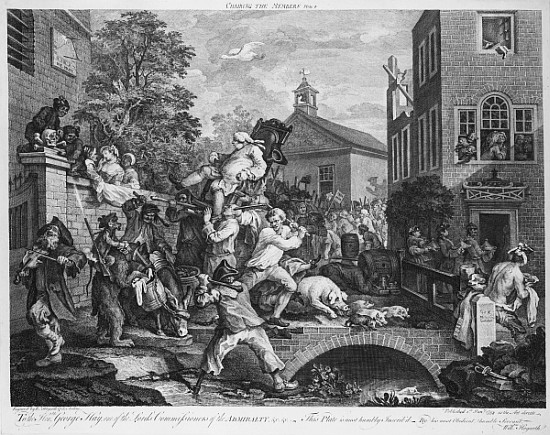 The Election, Chairing the Member a William Hogarth