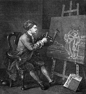William Hogarth / Self portrait / 1758