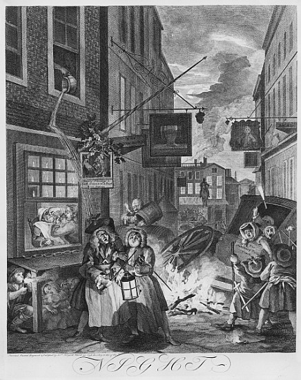 Times of the Day, Night a William Hogarth