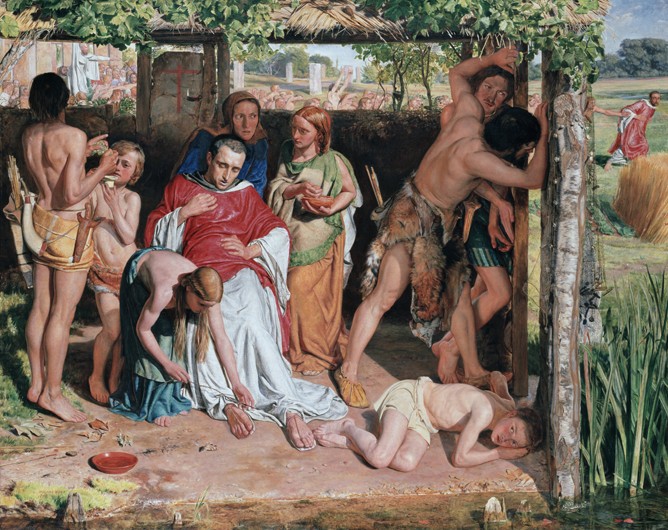 A Converted British Family Sheltering a Christian Missionary from the Persecution of the Druids a William Holman Hunt
