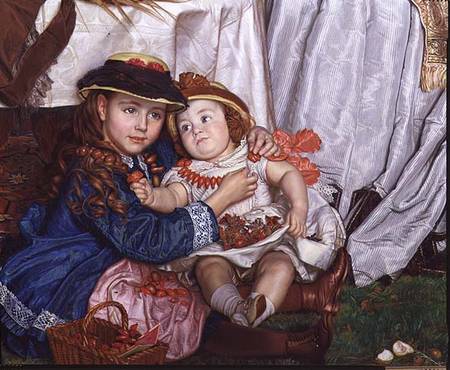 Lady Fairbairn with her Children, detail of Constance and James a William Holman Hunt