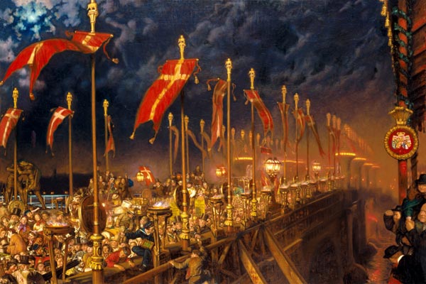 London Bridge on the Night of the Marriage of the Prince and Princess of Wales a William Holman Hunt