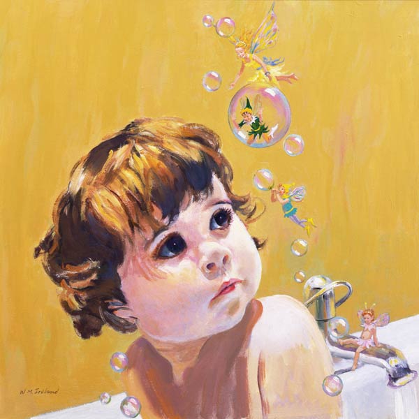 Bubble Bath (oil on board)  a William  Ireland