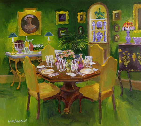 Dinner Party (oil on board)  a William  Ireland