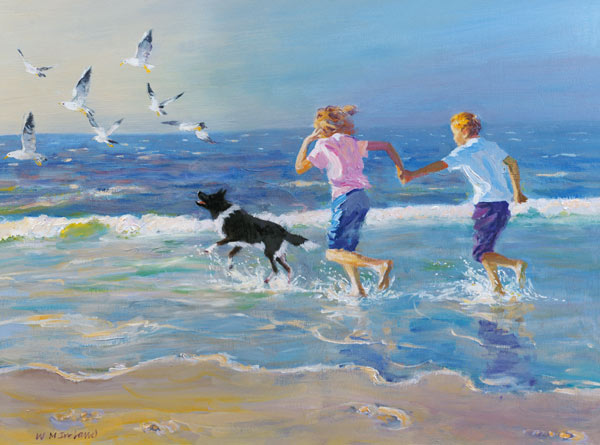 The Chase (oil on board)  a William  Ireland