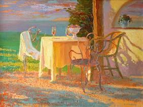 Evening Terrace, 2003 (oil on board) 