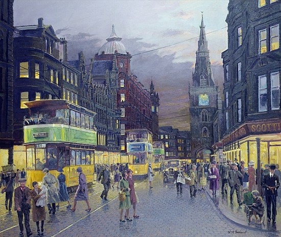 Trongate, Glasgow (oil on board)  a William  Ireland