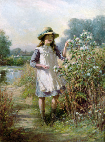 Girl with a thistle a William Kay Blacklock