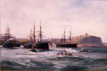 The Channel Fleet off Scarborough a William Lionel Wyllie
