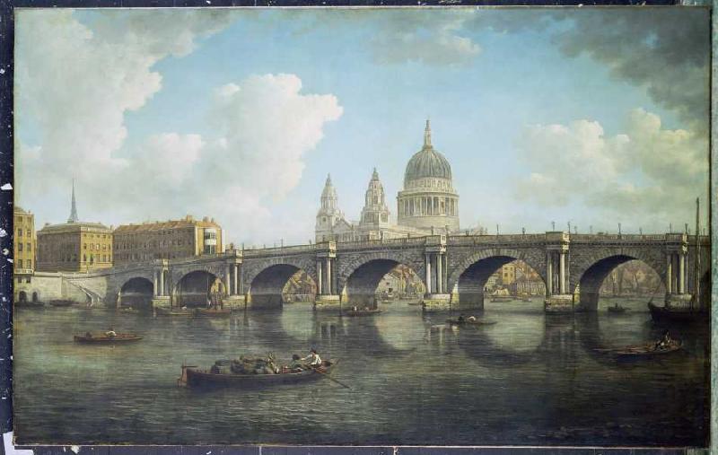 London, look on Blackfriars bridge and pieces of Paul Cathedral a William Marlow