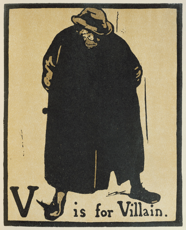 V is for Villain, illustration from An Alphabet, pub. 1898 a William Nicholson