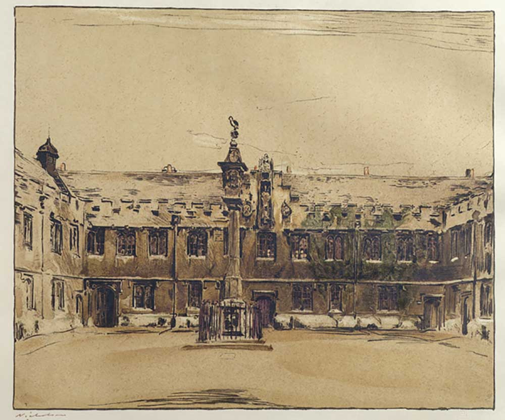The Front Quad of Corpus Christi College, Oxford a William Nicholson