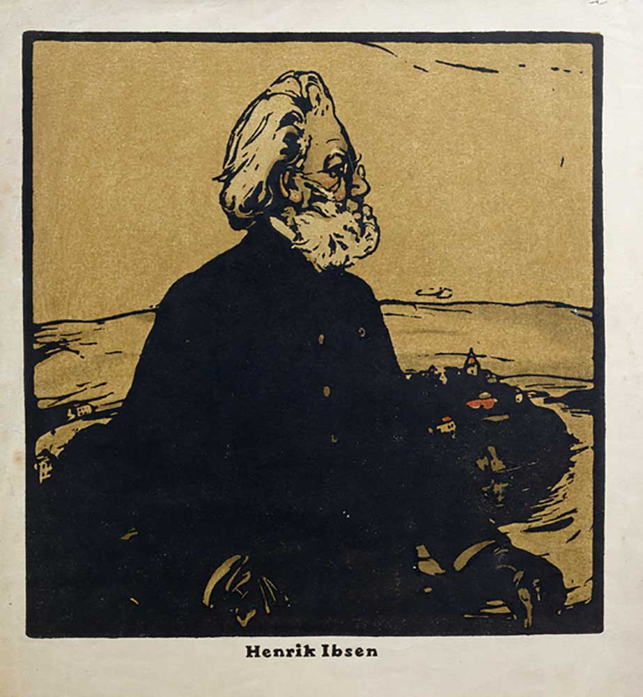 Henrik Ibsen (1828-1906) illustration from Twelve Portraits, published 1899 a William Nicholson