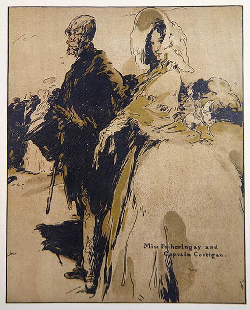 Miss Fotheringay and Captain Costigan, illustration from Characters of Romance, first published 1900 a William Nicholson