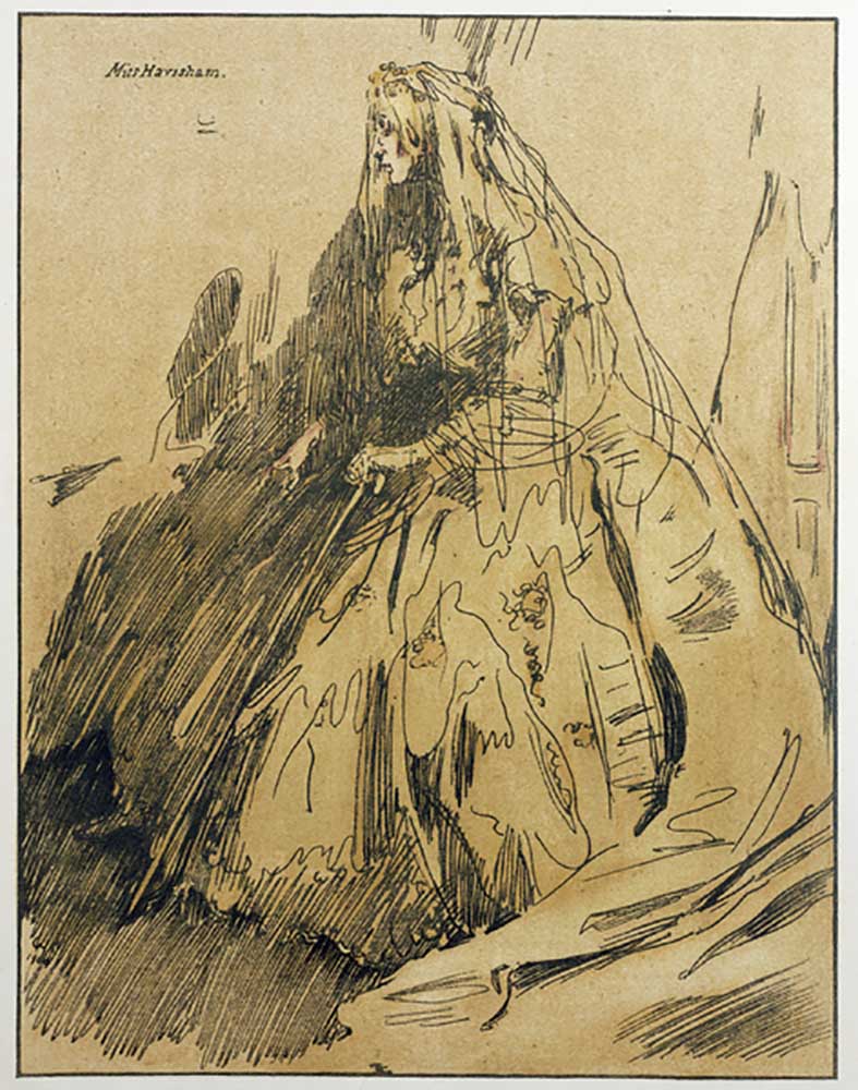 Miss Havisham, illustration from Characters of Romance, first published 1900 a William Nicholson
