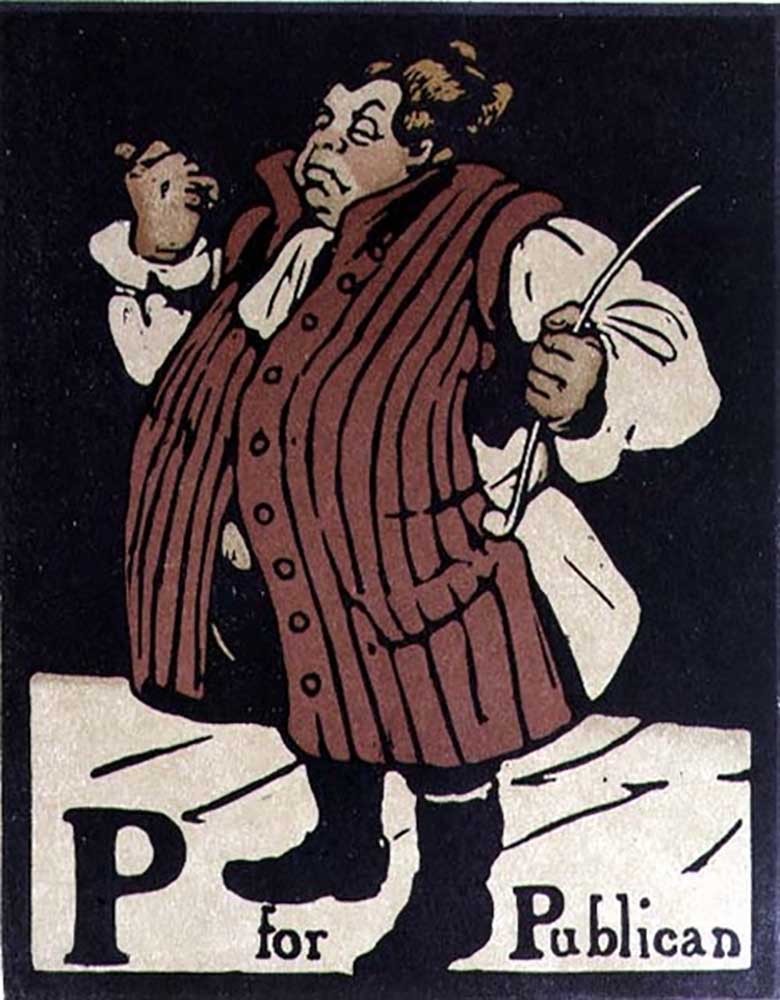 P for Publican, illustration from An Alphabet, published by William Heinemann, 1898 a William Nicholson