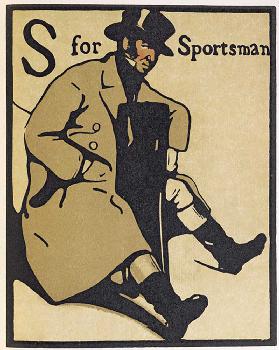 S for Sportsman, illustration from An Alphabet, published by William Heinemann, 1898