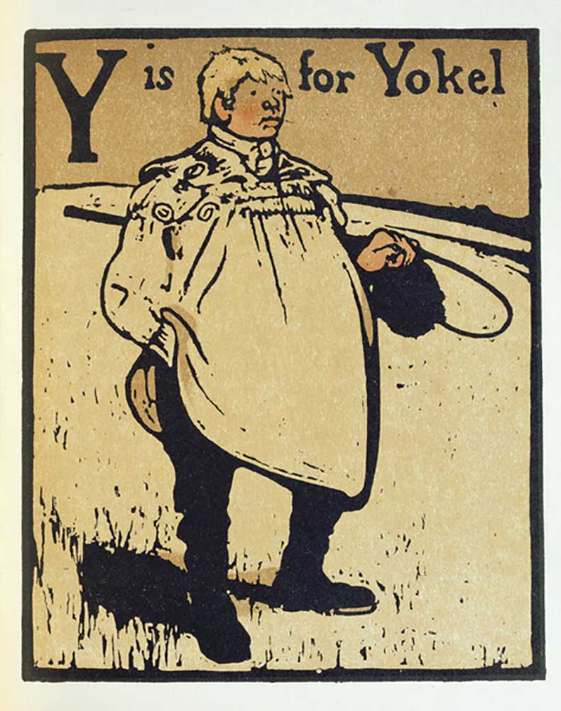 Y is for Yokel, illustration from An Alphabet, published by William Heinemann, 1898 a William Nicholson
