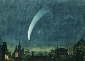 Donati's Comet over Balliol College (w/c with scratching out on paper)