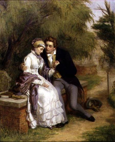 The Lover's Seat: Shelley (1792-1822) and Mary Godwin in Old St. Pancras Churchyard a William Powel Frith