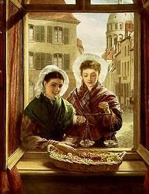 Fruit sellers in front of my window in Boulogne a William Powel Frith