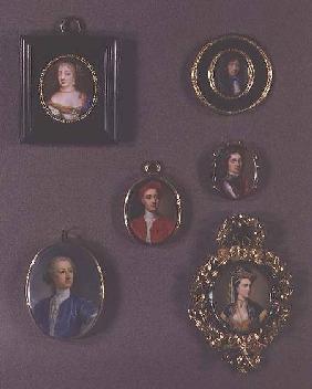 Miniatures from LtoR, TtoB: Frances Teresa Stuart, Duchess of Richmond and Lennox (for detail see 97
