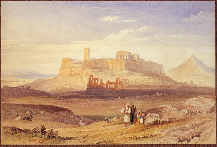 View of Athens with the Acropolis and the Odeon of Herodes Atticus a William Purser