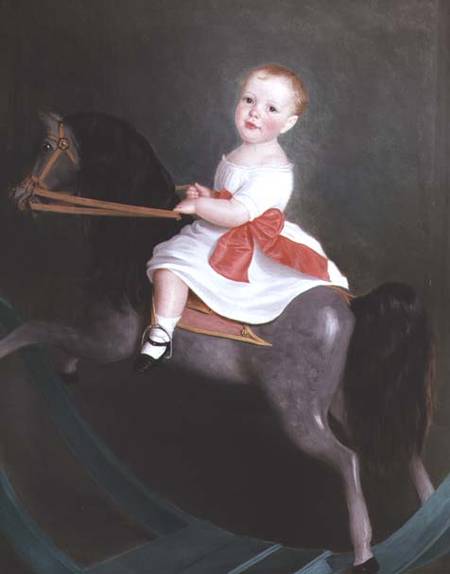 Master James Watts on a Rocking Horse a William Scott