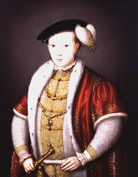 Edward VI with the chain of the Order of the Garter, after the portrait in the Collection of H.M. Qu a William Scrots
