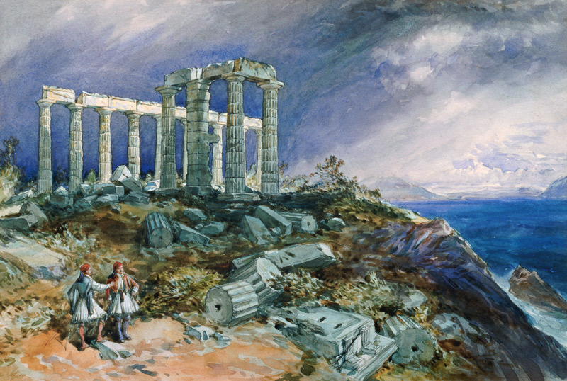 The Temple of Poseidon, Sunium a William Simpson