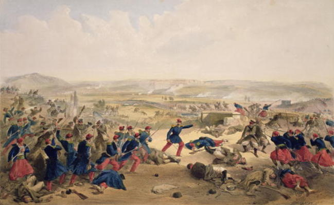 Battle of the Tchernaya, August 16th 1855, plate from 'The Seat of War in the East', pub. by Paul & a William Simpson
