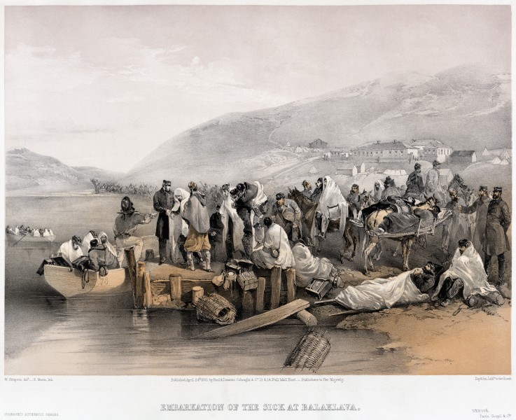 The Embarkation of the sick at Balaklava a William Simpson