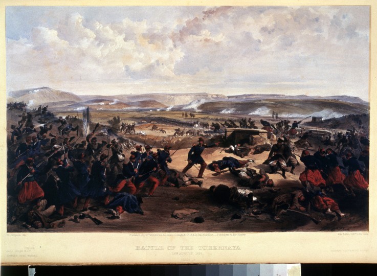 The Battle of Chernaya River on August 16, 1855 a William Simpson